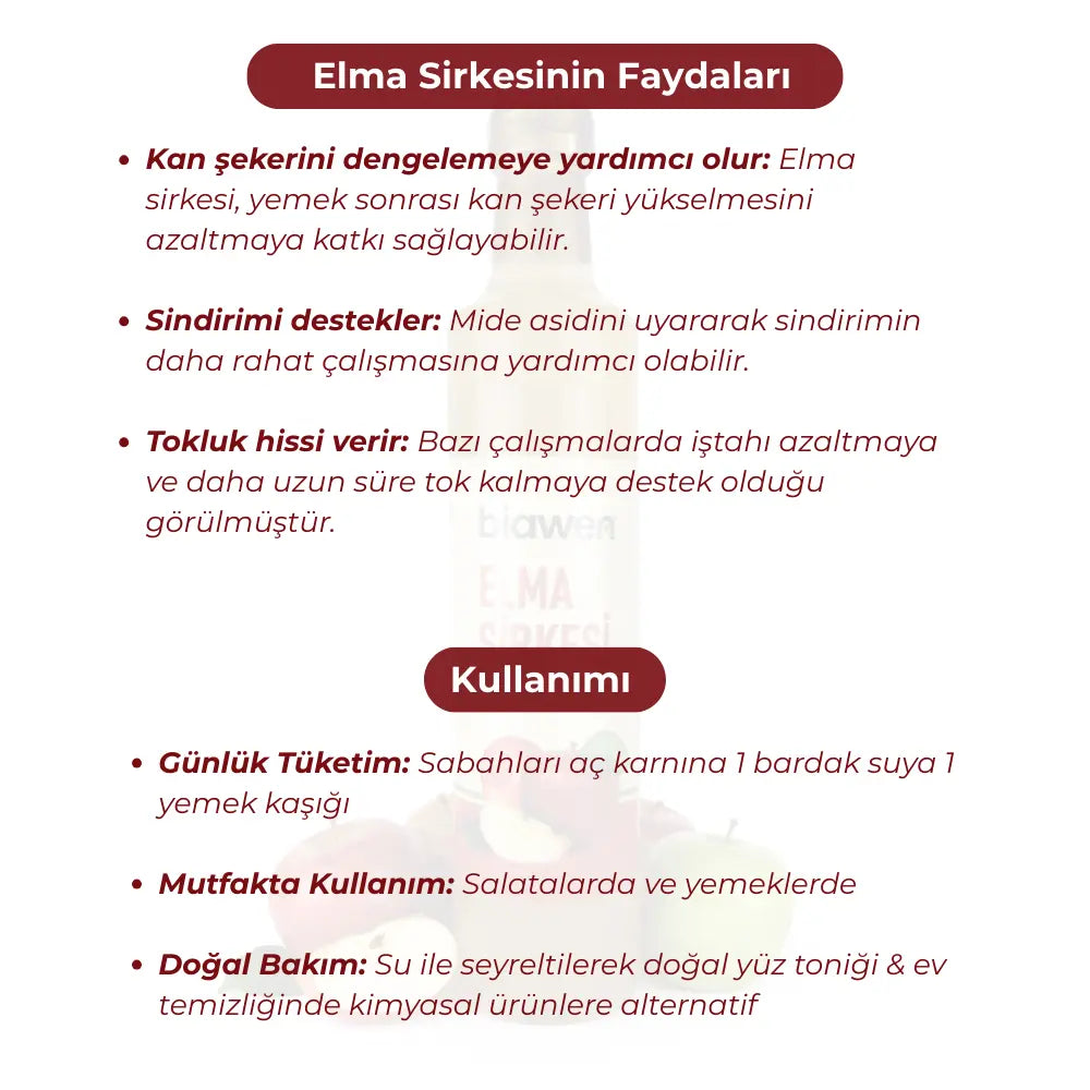 Organik Elma Sirkesi - 500 ml Biawen