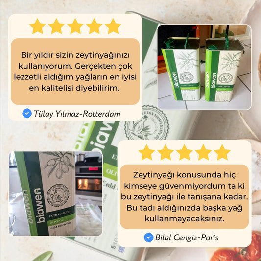 Analizli Soğuk Sıkım Extra Virgin Zeytinyağı Biawen