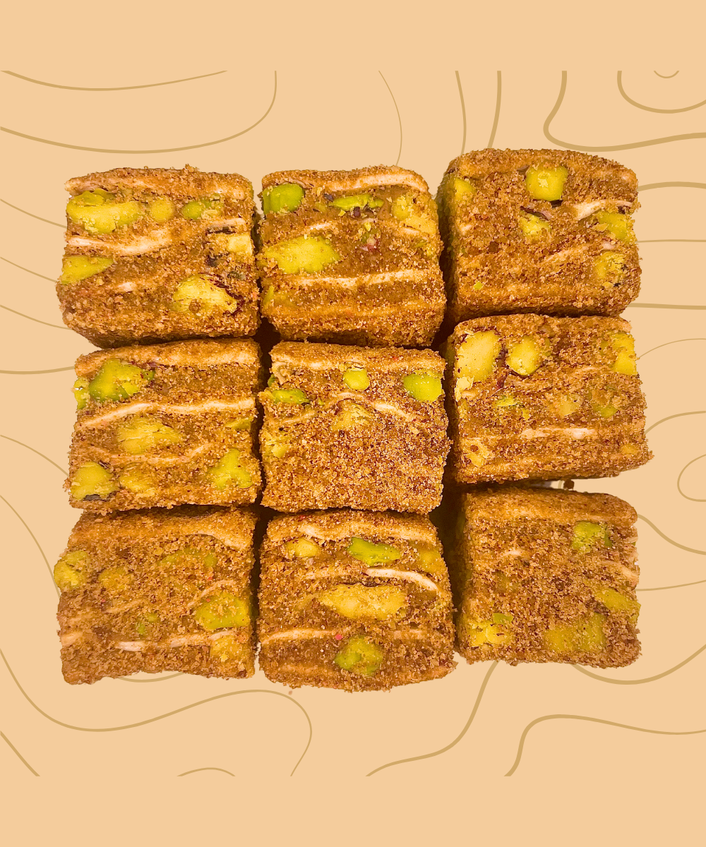 Lotus Büsküvili Fıstıklı Baklava Dilimi Lokum