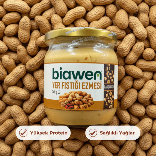 Parçacıklı Yer Fıstığı Ezmesi (%70 Yer Fıstığı) Biawen